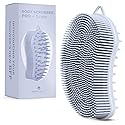 MainBasics Silicone Body Scrubber Dual-Sided Shower Loofah and Scalp Scrubber (Frosted Sky, Scalp)