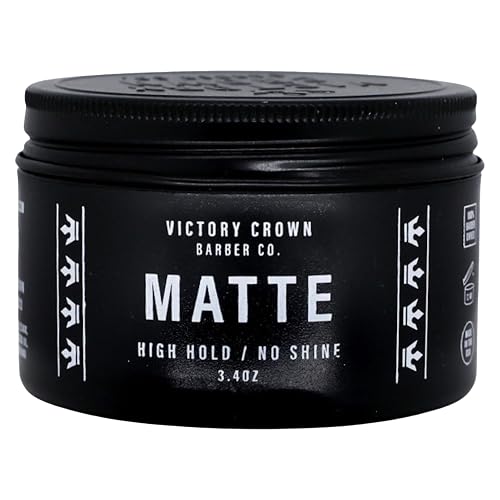 Victory Crown Matte Pomade High Hold & No Shine Hair Styling Wax for Natural & Sophisticated Looks, 3.4 Oz