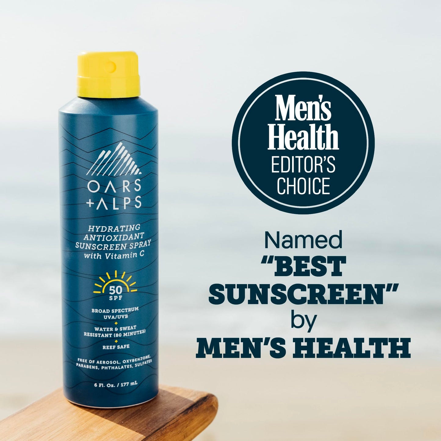 Oars + Alps Sunscreen Spray for Face & Body Spray Sunscreen Infused with Vitamin C & Antioxidants, No White Residue, Water & Sweat Resistant, All Skin