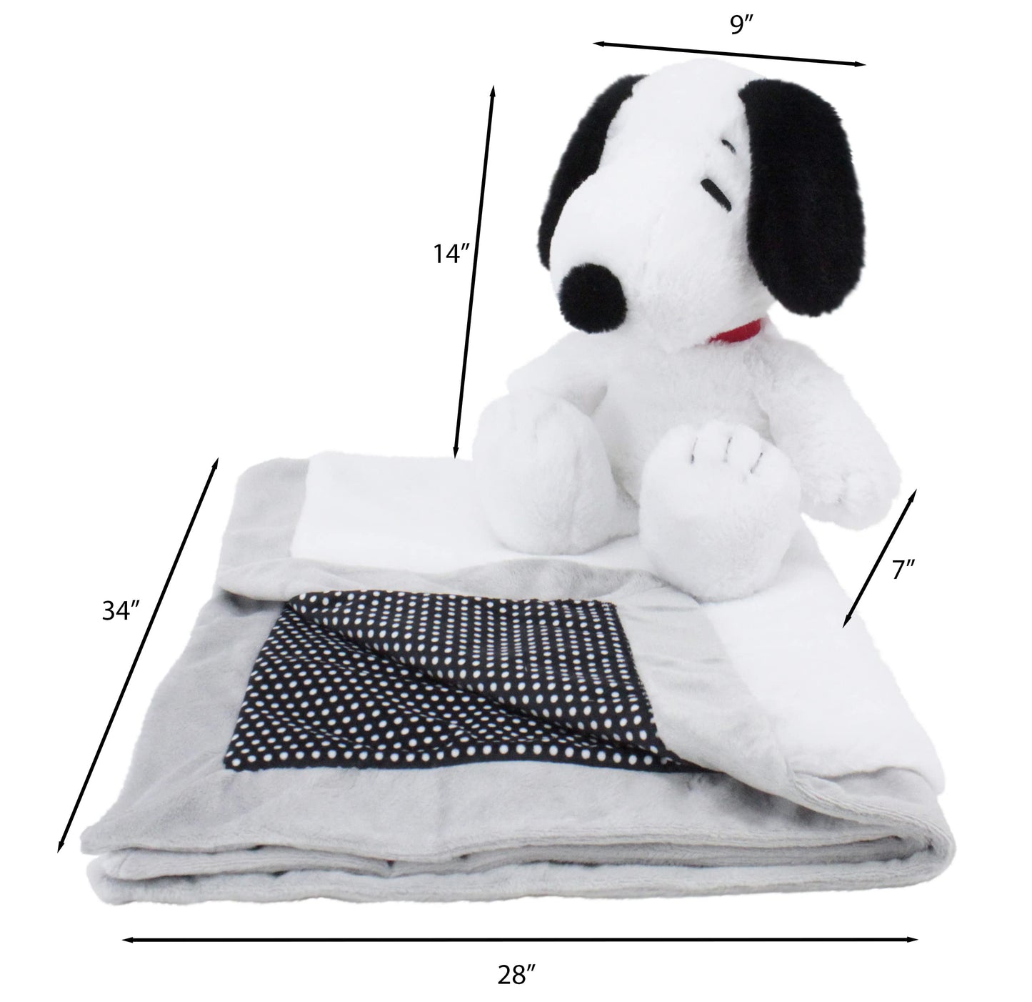 Animal Adventure®| Peanuts®| Snoopy Cuddle Bundle™| 2-in-1 10" Plush & 28"x 34"Blanket Bundle