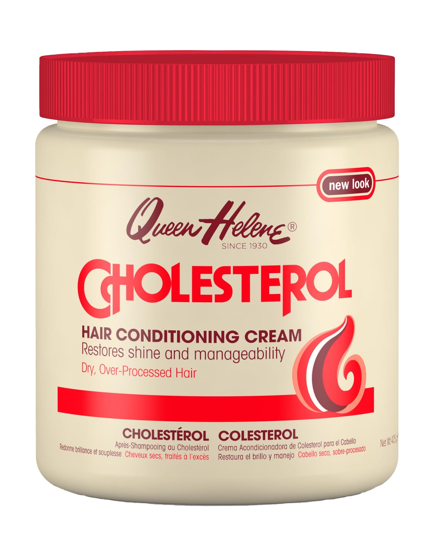Queen Helene Cholesterol Hair Conditioning Cream - Deep Repair Treatment for Dry, Damaged & Chemically Treated Hair | Moisture-Restoring Mask | 15 oz
