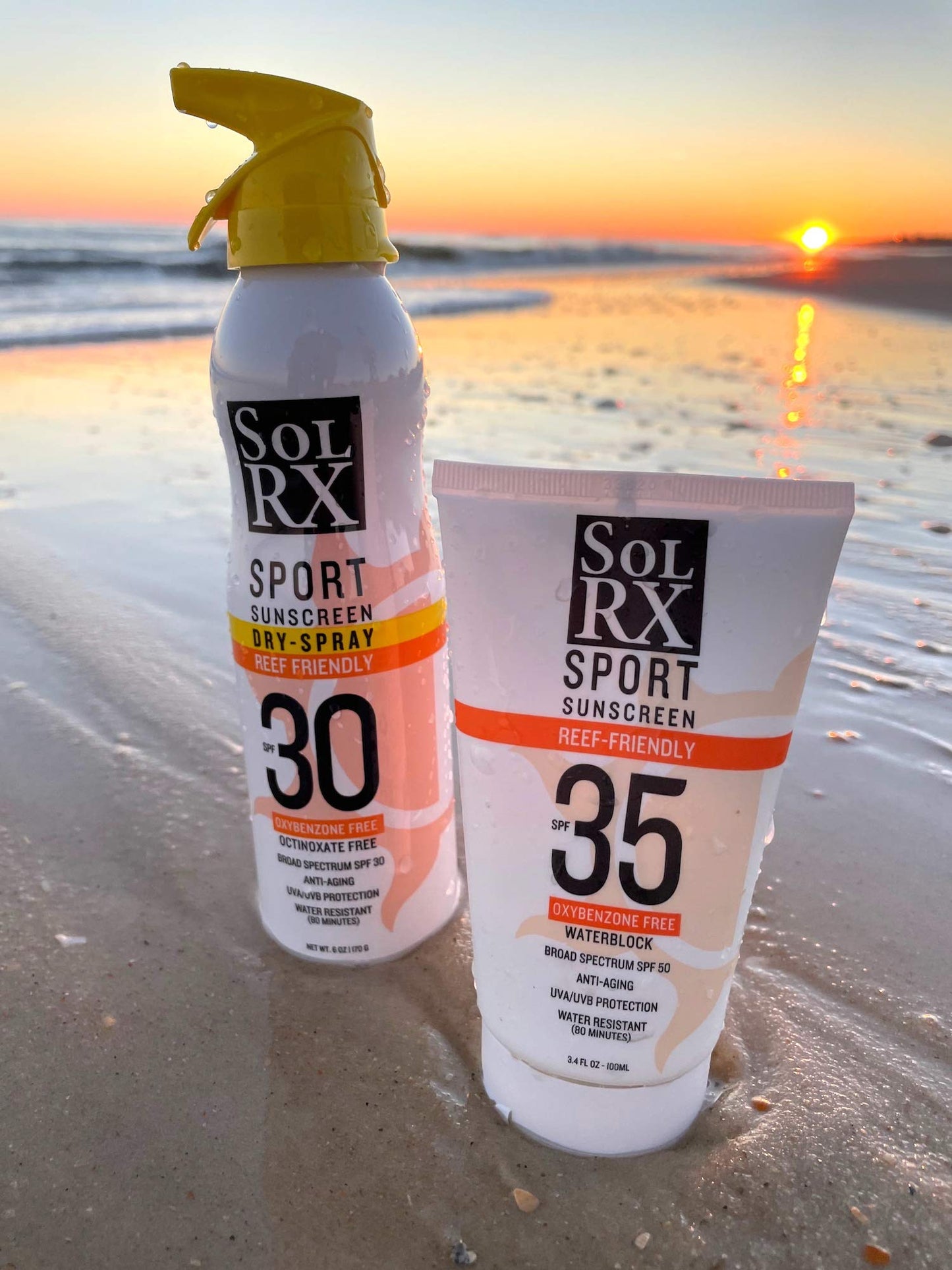 SolRX SPORT SPF 35 Sunscreen, Reef Friendly, Oxybenzone Free, Fragrance Free