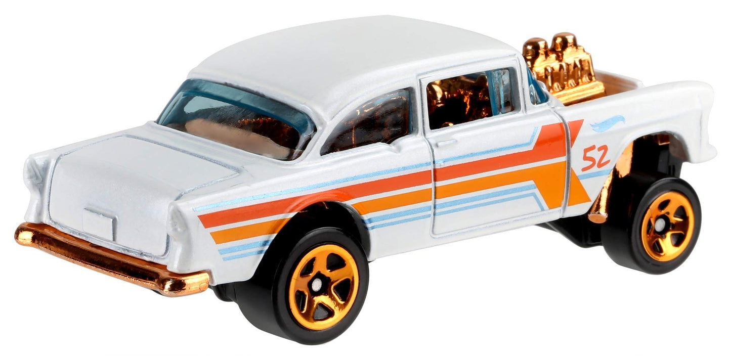 Hot Wheels 2020 Pearl and Chrome 4/6 - '55 Chevy Bel Air Gasser (White)