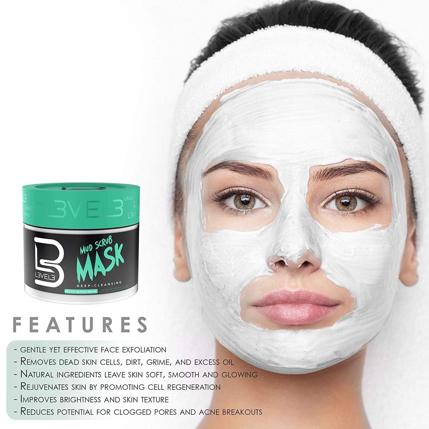 L3 - Level 3 Apricot Facial Scrub - Great for All Skin Types - Reduces Acne - Gentle & Effective Exfoliation - Reduces Clogged Pores