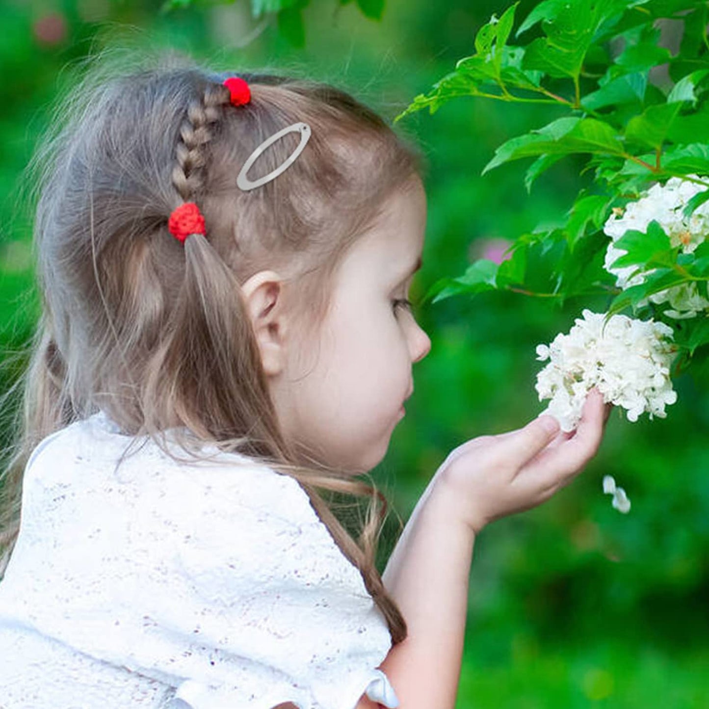 Lawie 100 Pack Bulk 2 Inch 5 CM Oval Snap Metal Hair Clips Barrettes Silver Hairpins Clips Thin Fine Bang Hair Holder Craft DIY Accessories for Women