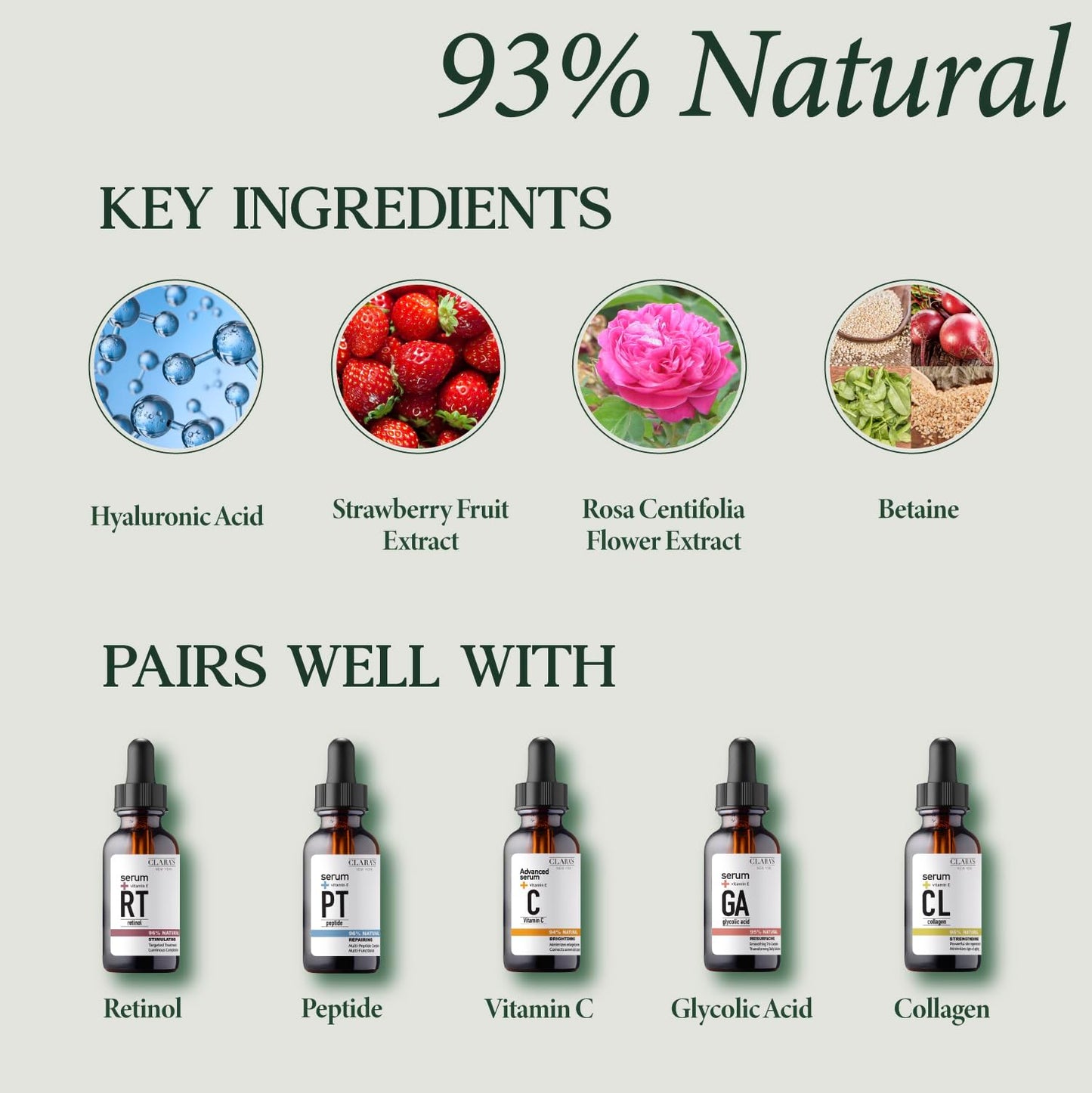 CLARA'S NEW YORK | Vegan Hyaluronic Acid Facial Cream | with Panthenol, Shea Butter | Intense Hydration Moisture Enhancing Smooth, Plump, Rich |