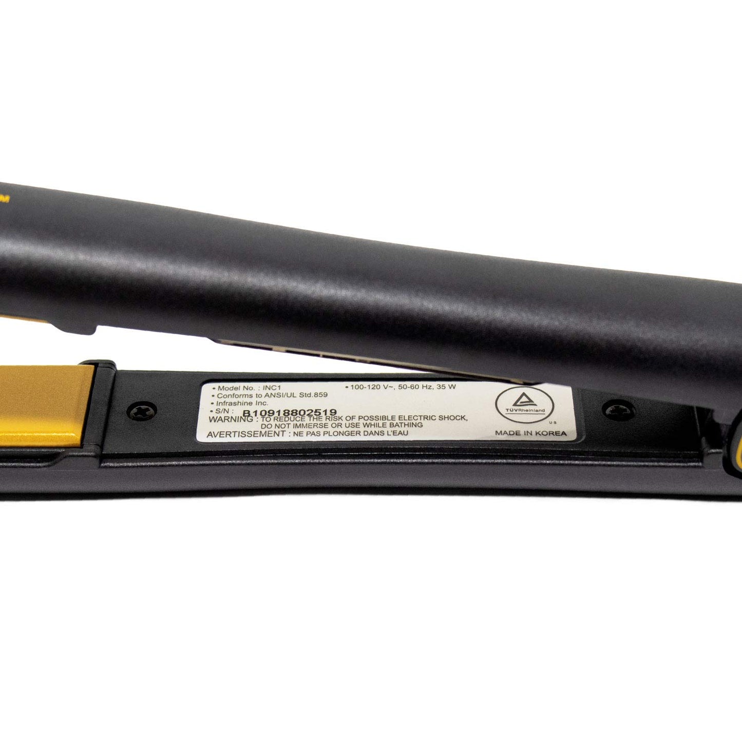 Infrashine Original Medium Flat Iron, 1 inch, Black - Ceramic Floating Plates for Smooth, Shiny, Frizz-Free Hair - 1 Year Warranty, Made in Korea