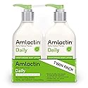 AmLactin Daily Moisturizing Lotion for Dry Skin, 7.9 oz Pump Bottles (Twin Pack), 2-in-1 Moisturizer Body Lotion with 12% Lactic Acid