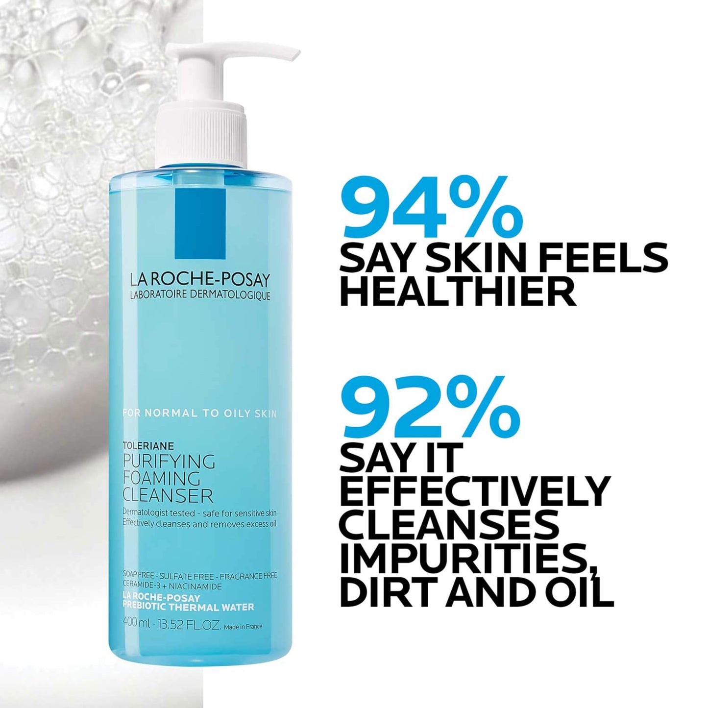 La Roche-Posay Toleriane Purifying Foaming Facial Cleanser, Oil Free Face Wash for Women & Men with Niacinamide + Ceramides, Pore Cleanser Safe Beauty and Personal Care La Roche-Posay