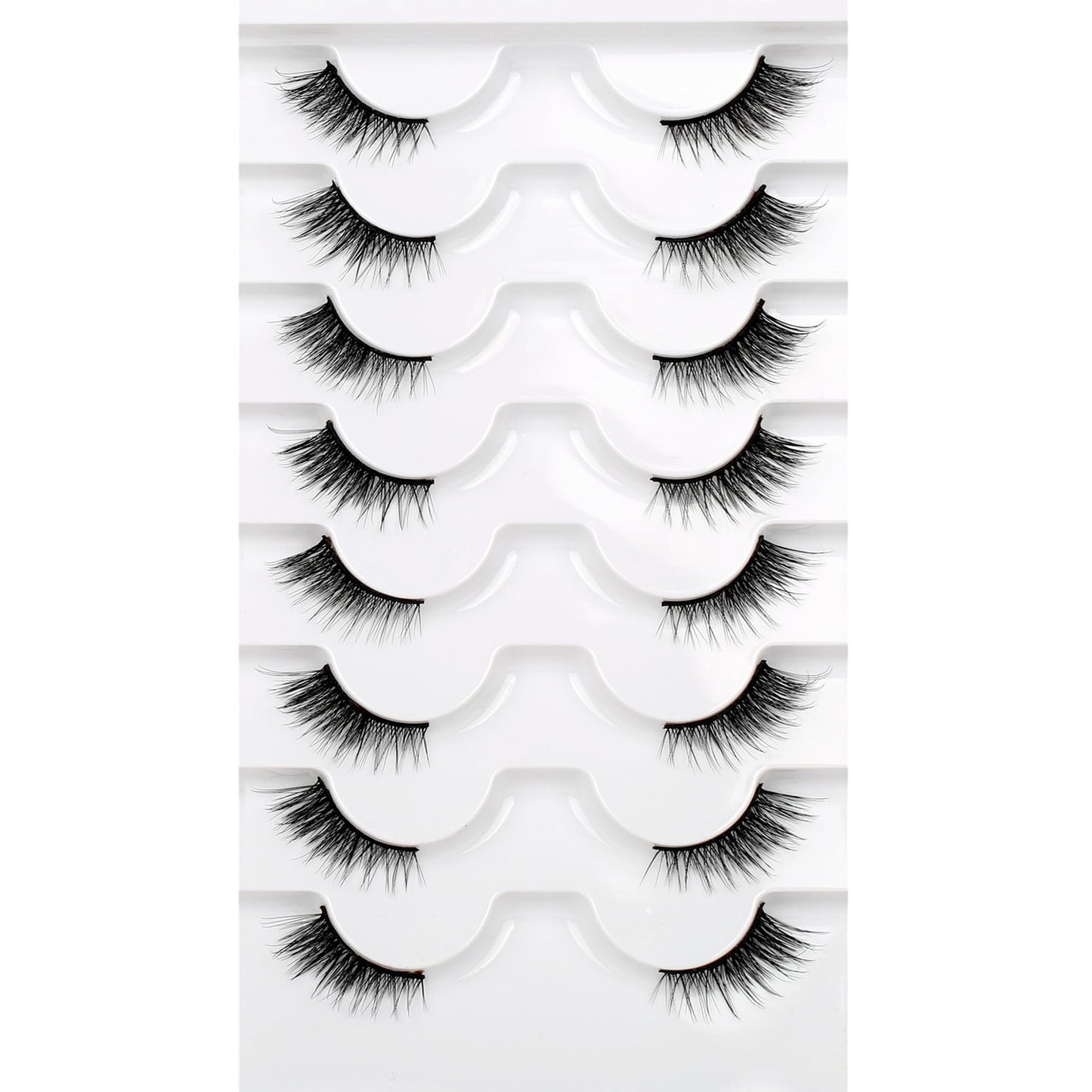 Half Lashes Strips False Eyelashes Fairy Natural Lashes Cat Eye Look Wispy Short Band 3/4 Lashes 8 Pairs Pack Fluffy Volume Small Accent Lash Fake Beauty and Personal Care Pooplunch Default Title