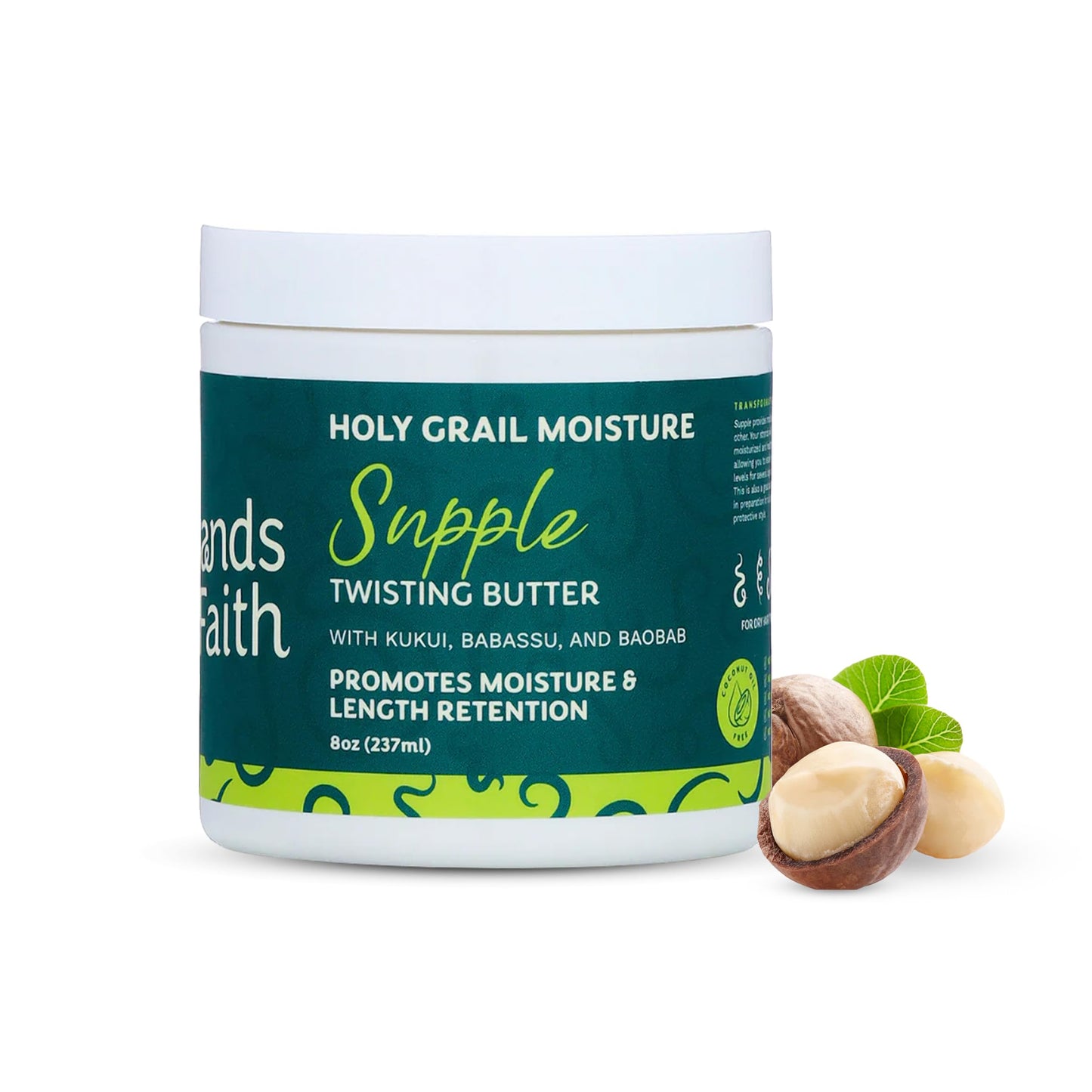 Strands of Faith Moisturizing Supple Twisting Butter | Holy Grail Collection | Including Babassu, Kukui, and Baobab Oil | Hydrates & Revitalizes