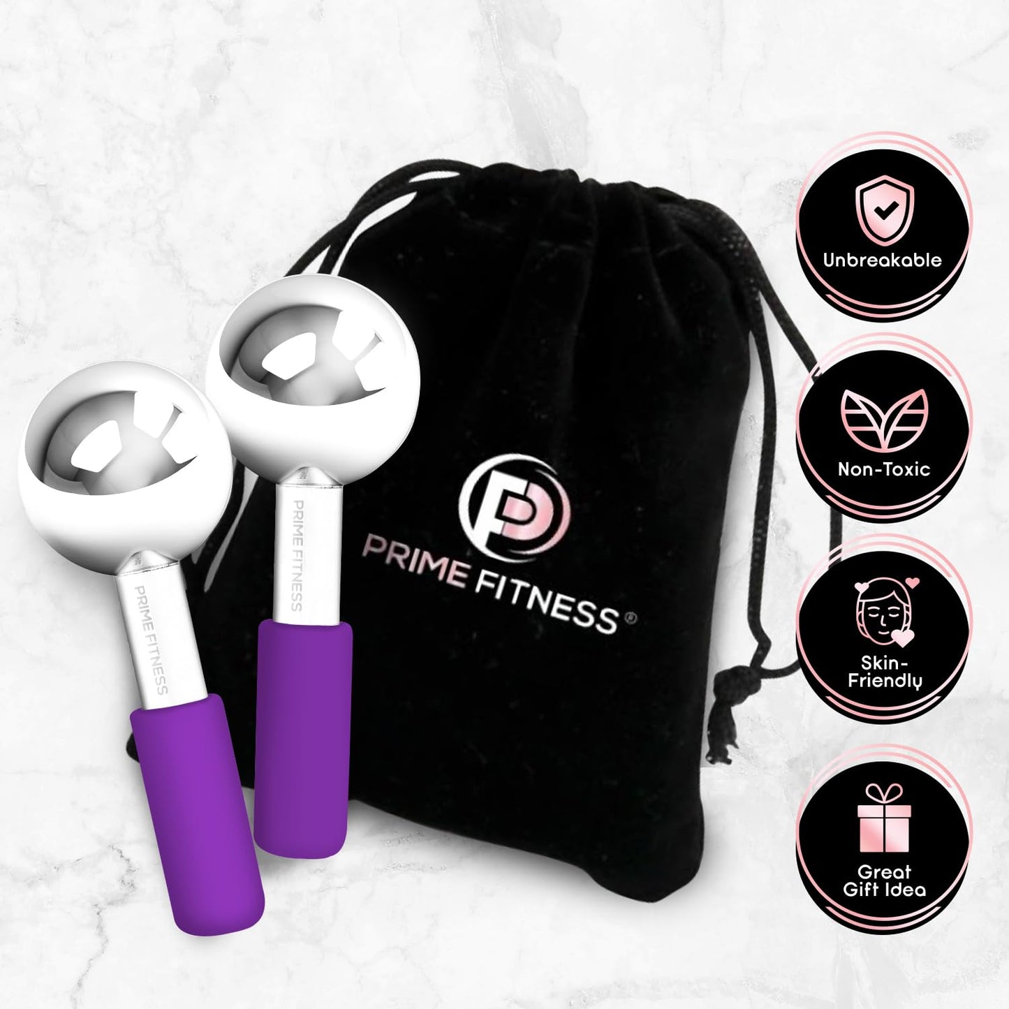 Ice Globes for Facials, Unbreakable Steel Cooling Roller, Cryo Sticks for Face, Massager for Face, Neck & Eyes, Skin Care for Dark Circles, Puffiness