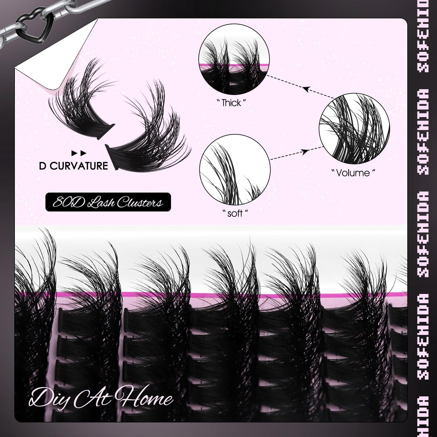 SOFENIDA Lash Clusters Kit 80D Lash Clusters Kit 10-18mm Volume Eyelash Clusters D Curly Cluster Eyelash Extensions 3D Wispy Lashes Cluster DIY Lash Beauty and Personal Care SOFENIDA