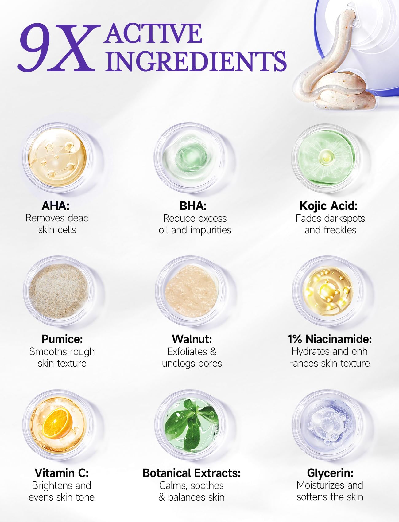 Elvira KP Bump Eraser Foot & Body Scrub, Exfoliating Scrub for Keratosis Pilaris, Smooth Skin with 10% AHA BHA & Niacinamide