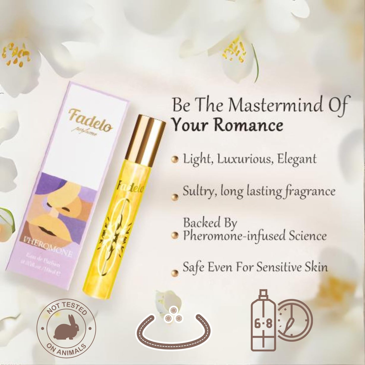 Fadelo Women Pheromone Infused Essential Oil Perfume Cologne,The Roll-On Original Long-lasting Perfume Fragrance-TSA Ready 0.35 fl oz