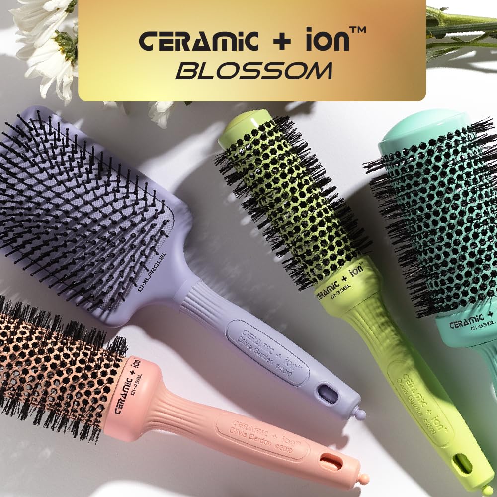 Olivia Garden Ceramic + Ion XL Pro Hair Brush, Blossom limited edition