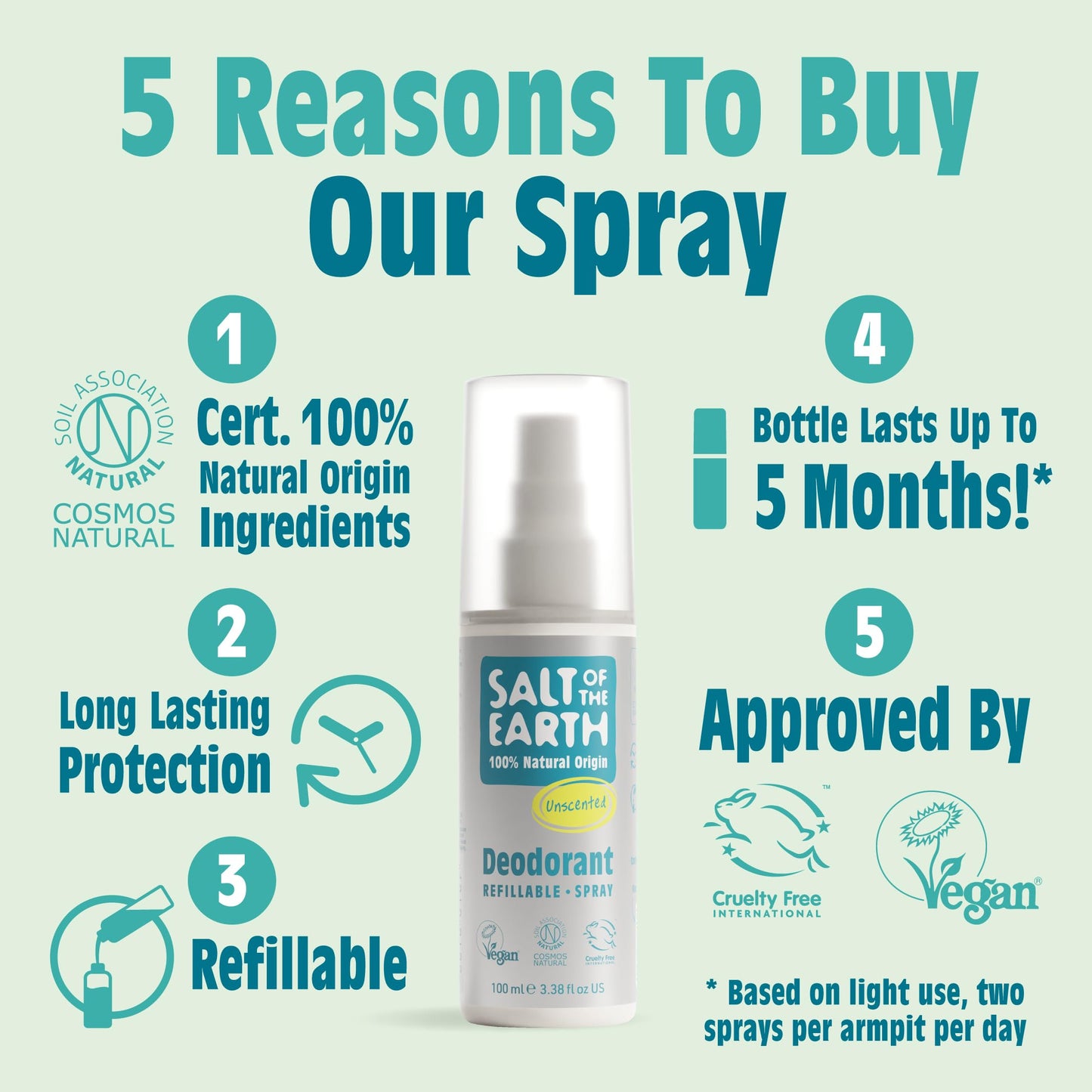 SALT OF THE EARTH Natural Deodorant Spray, 100 ML Beauty and Personal Care Salt Of the Earth