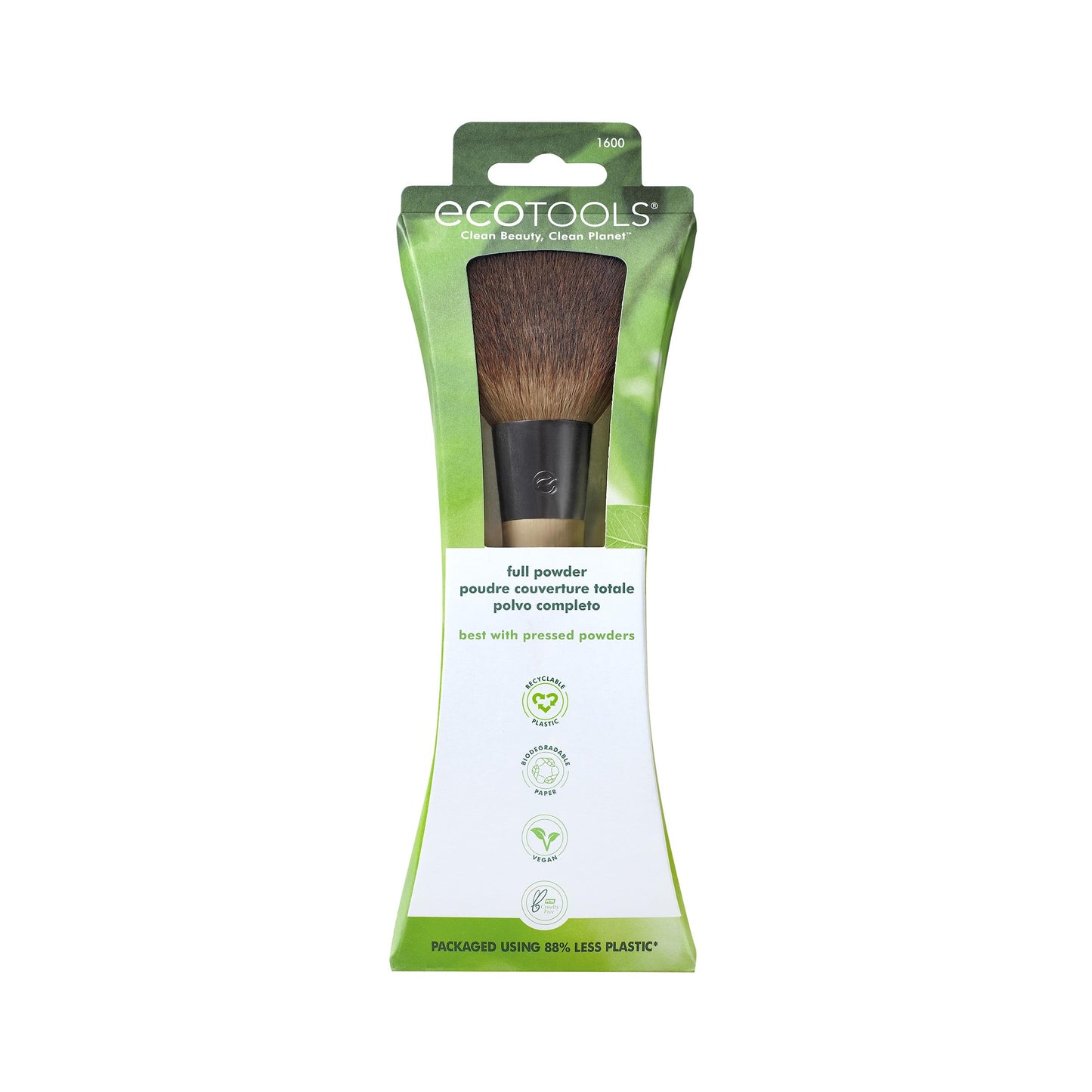 EcoTools Full Powder Brush, Fluffy Makeup Brush For Loose & Pressed Powder, Best For Setting Makeup, Large Brush Head With Soft, Synthetic Bristles