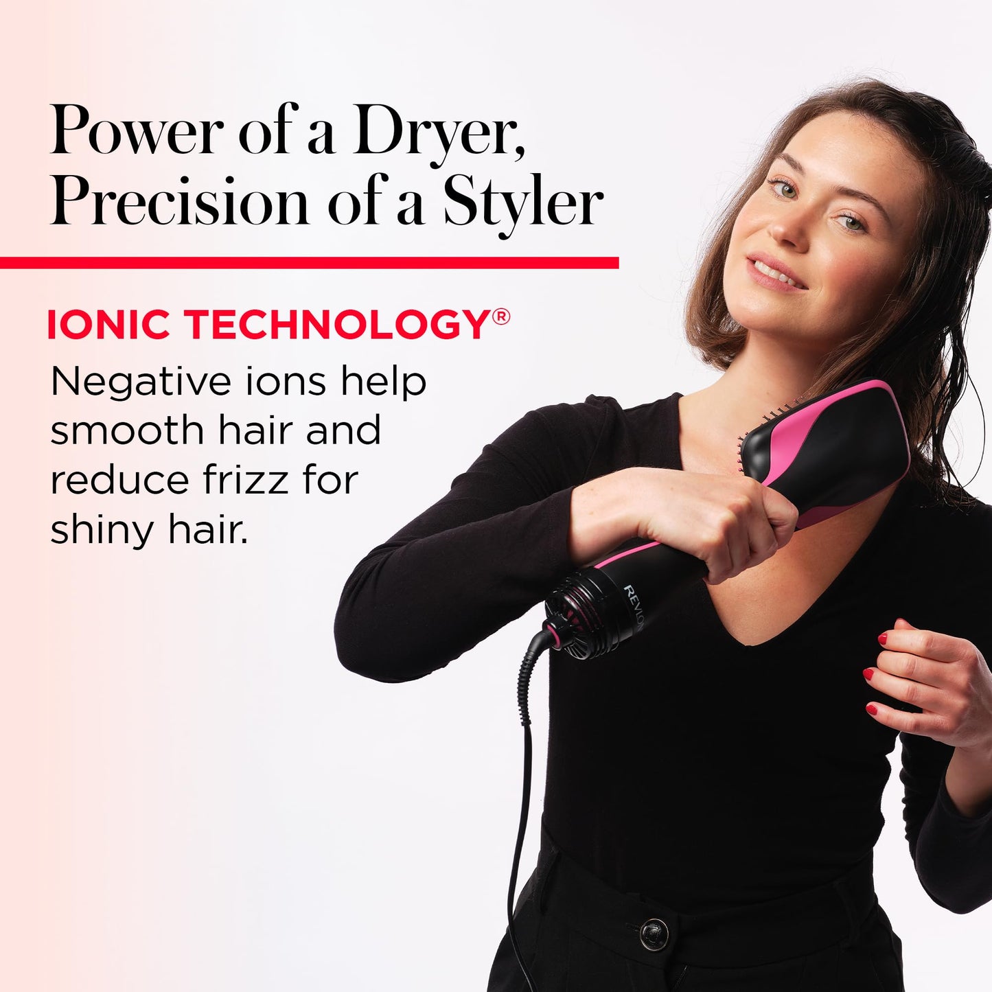 REVLON One-Step Hair Dryer and Styler, All-in-One Detangling and Straightener Brush for Salon-Quality Smooth, Straight Hair, More Shine and Less