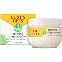 Burt's Bees Calming Night Cream With Aloe and Rice Milk, Face Moisturizer For Sensitive Skin Infuses Skin With Moisture While You Sleep, 98.8 Percent