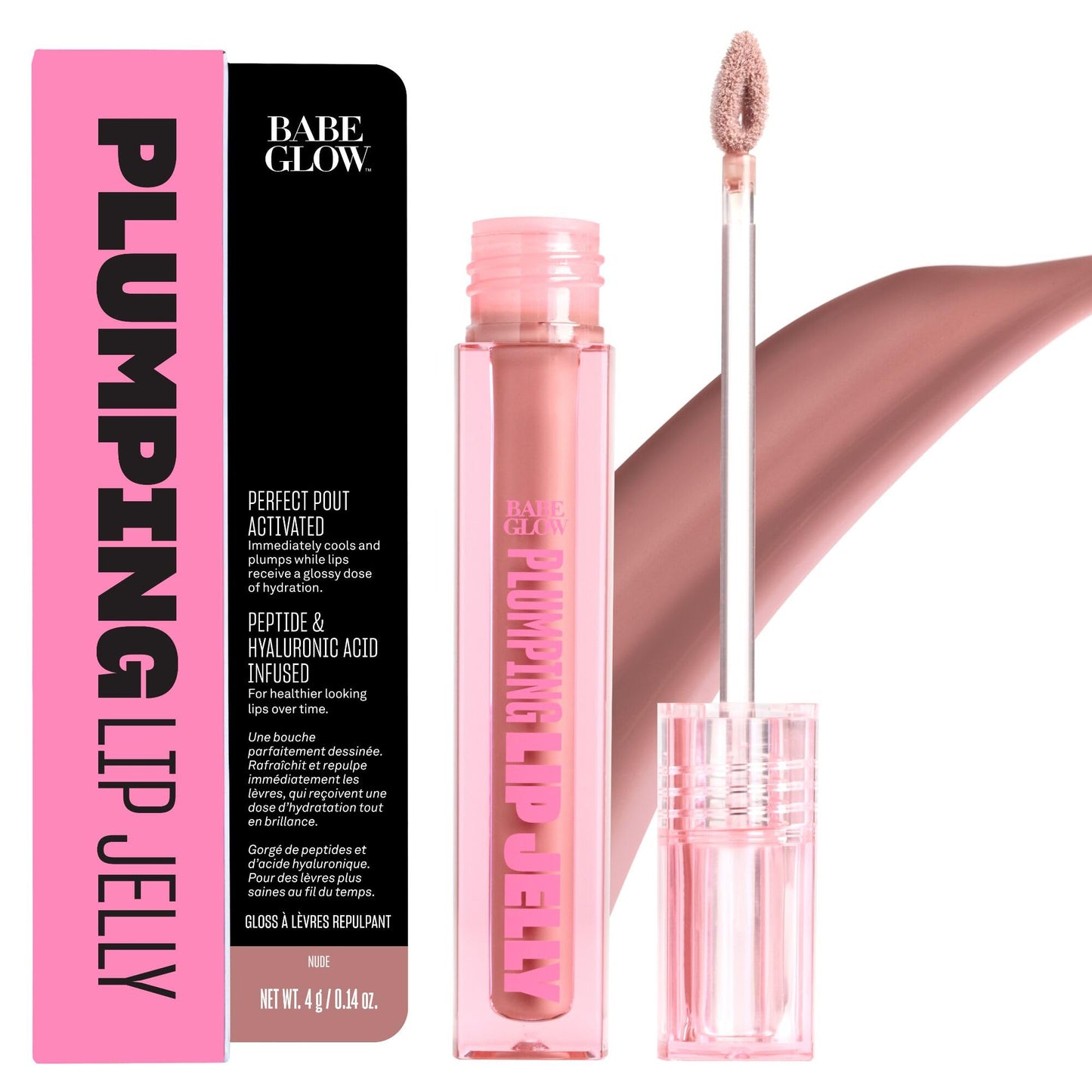 BABE ORIGINAL Plumping Lip Jelly for Fuller Looking Lips | Lip Gloss with Peptides Hyaluronic Acid Plumps & Hydrates Lips | Cruelty-Free, Vegan