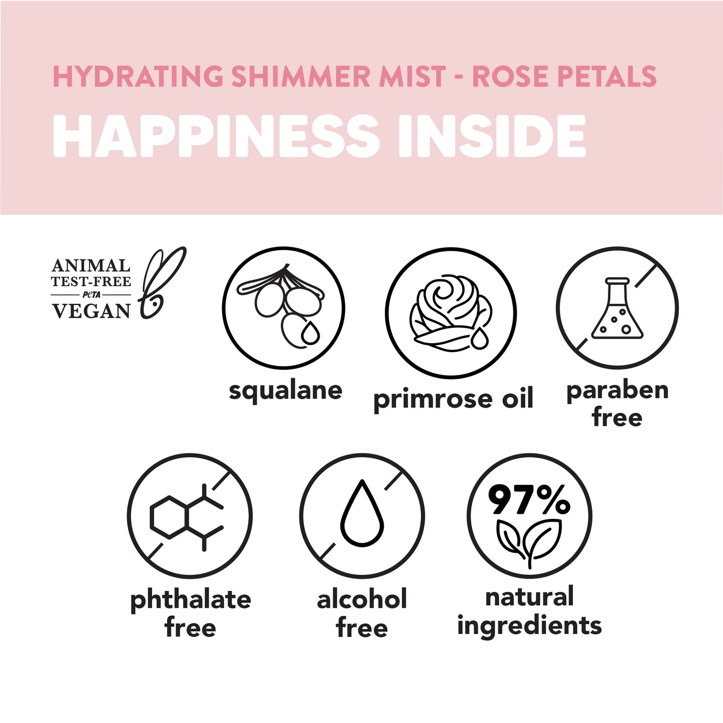 Onyx Professional Hydrating Shimmer Mist with Squalane & Primrose Oil, Rose Petals, 6.5 fl oz, 2pk - Shimmer Hair and Body Mist Creates a Radiant Glow