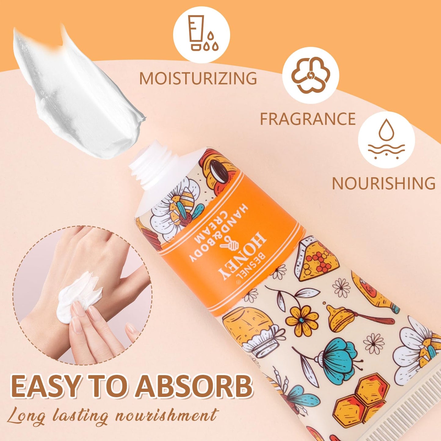 24 Pack Hand Cream Gift Set For Women,Teacher Appreciation Gifts,Mini Hand Lotion Travel Size Moisturizing Hand Cream for Dry Cracked Hands,Graduation Beauty and Personal Care BESNEL