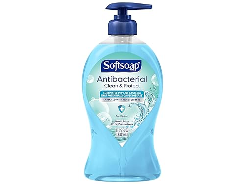Softsoap Antibacterial Liquid Hand Soap Pump, Clean & Protect, Cool Splash - 11.25 Fl. Oz