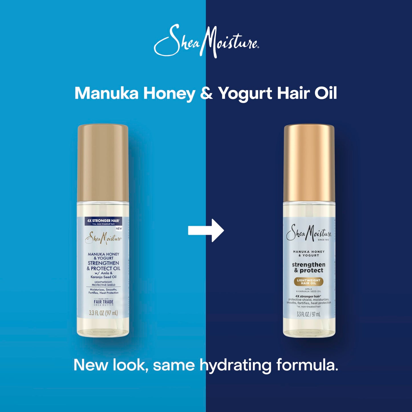 SheaMoisture Strengthen & Protect Hair Oil Manuka Honey & Yogurt Reduces Heat Damage and Protects Hair with an Amla Oil and Manuka Honey Infused