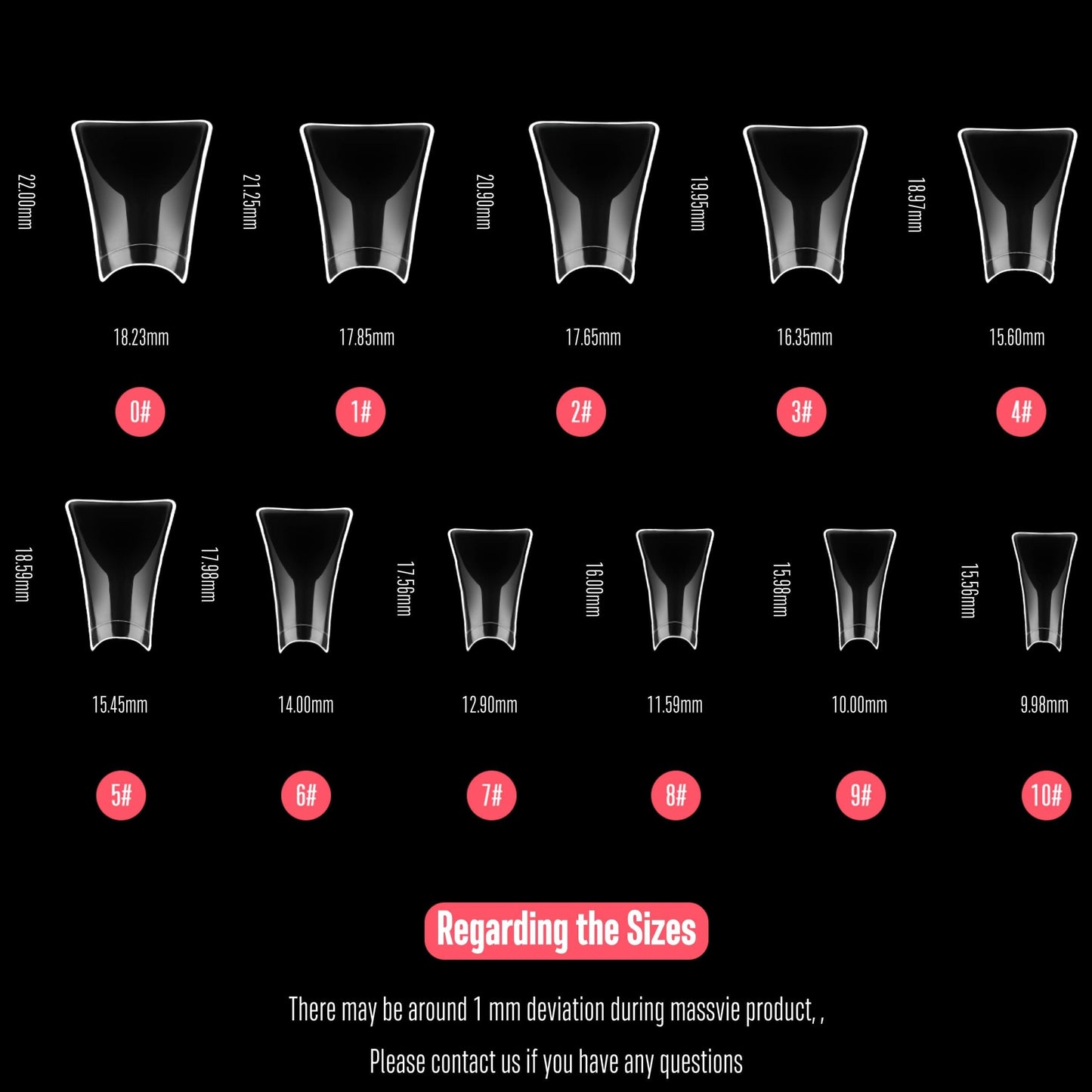 NOVO OVO 550 pcs Transparent Clear Crystal Duck Feet Style Flare Nail Tips Y2K Vibe Half Cover C Curve Wide French False Nail Extension Tips Acrylic