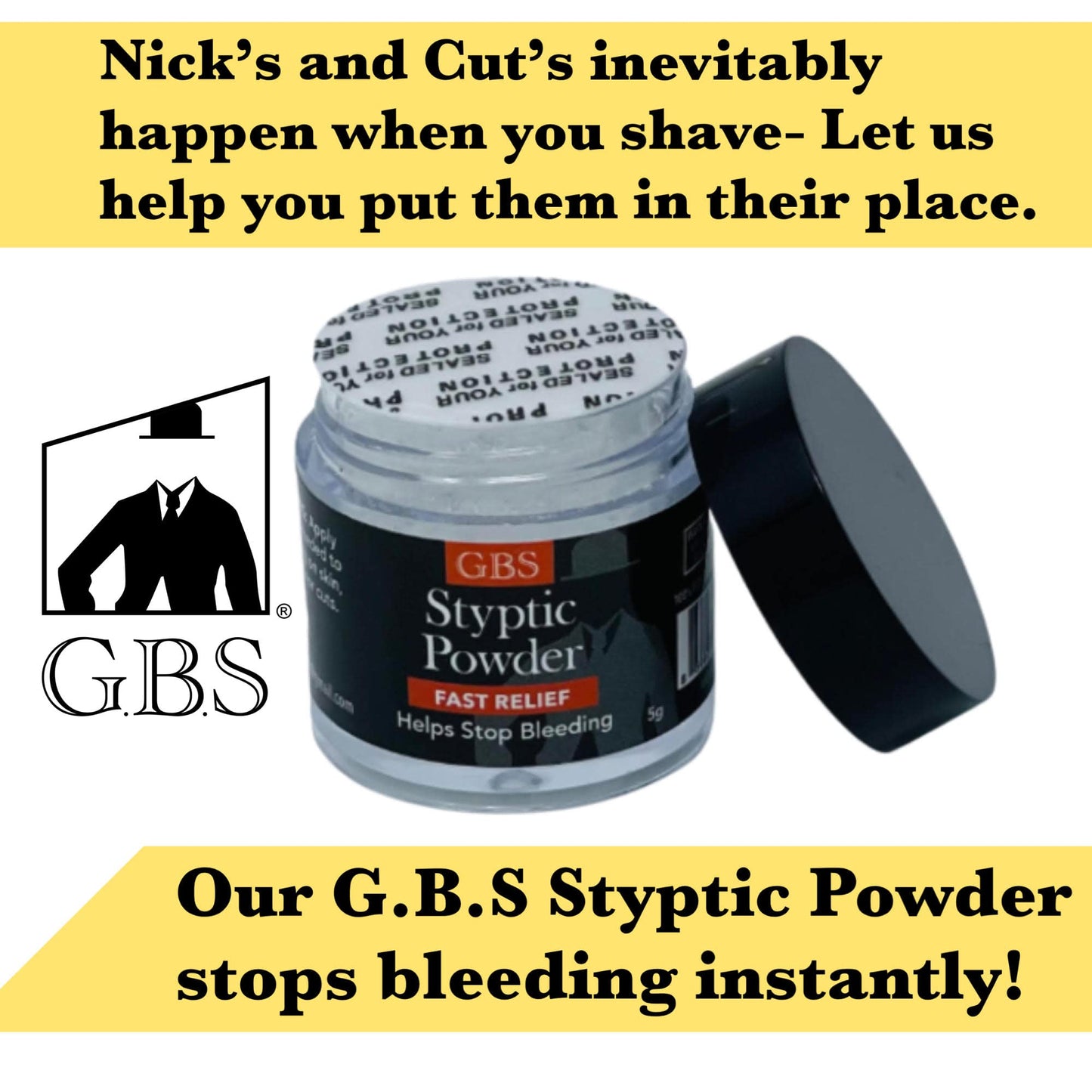 GENTS Sharp Blades and Styptic Powder Jar, Stops Bleeding From Shaving Nicks and Cuts Soothes Skin and Pore After Shave, Pack of 36 Beauty and Personal Care G.B.S