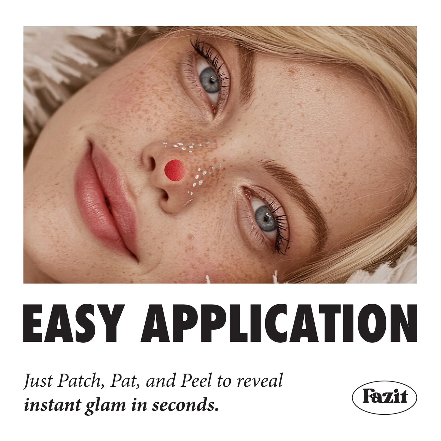 Fazit Makeup Patches - Red Nose Speckles - Glow Up Make-Up Patches - Cute Glitter Makeup Accessories for Women - Cosmetic Glitter for Face