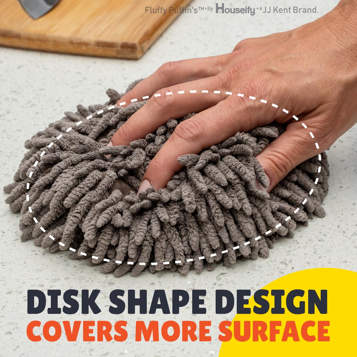 JJ KENT Fluffy Puffins Microfiber Hand Towels - Set of 3 Fluffy Hand Towels with Wall Hook Attachment - Quick and Easy Hand Drying Puffs