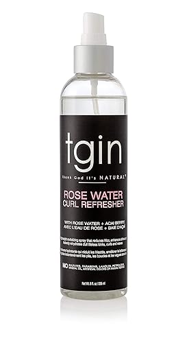 tgin Rose Water Curl Refresher - Curl Spray for Curly, Coily, and Wavy Hair - tgin Hair Products Enhances Shine, Reduces Frizz, and Moisturizes Dry