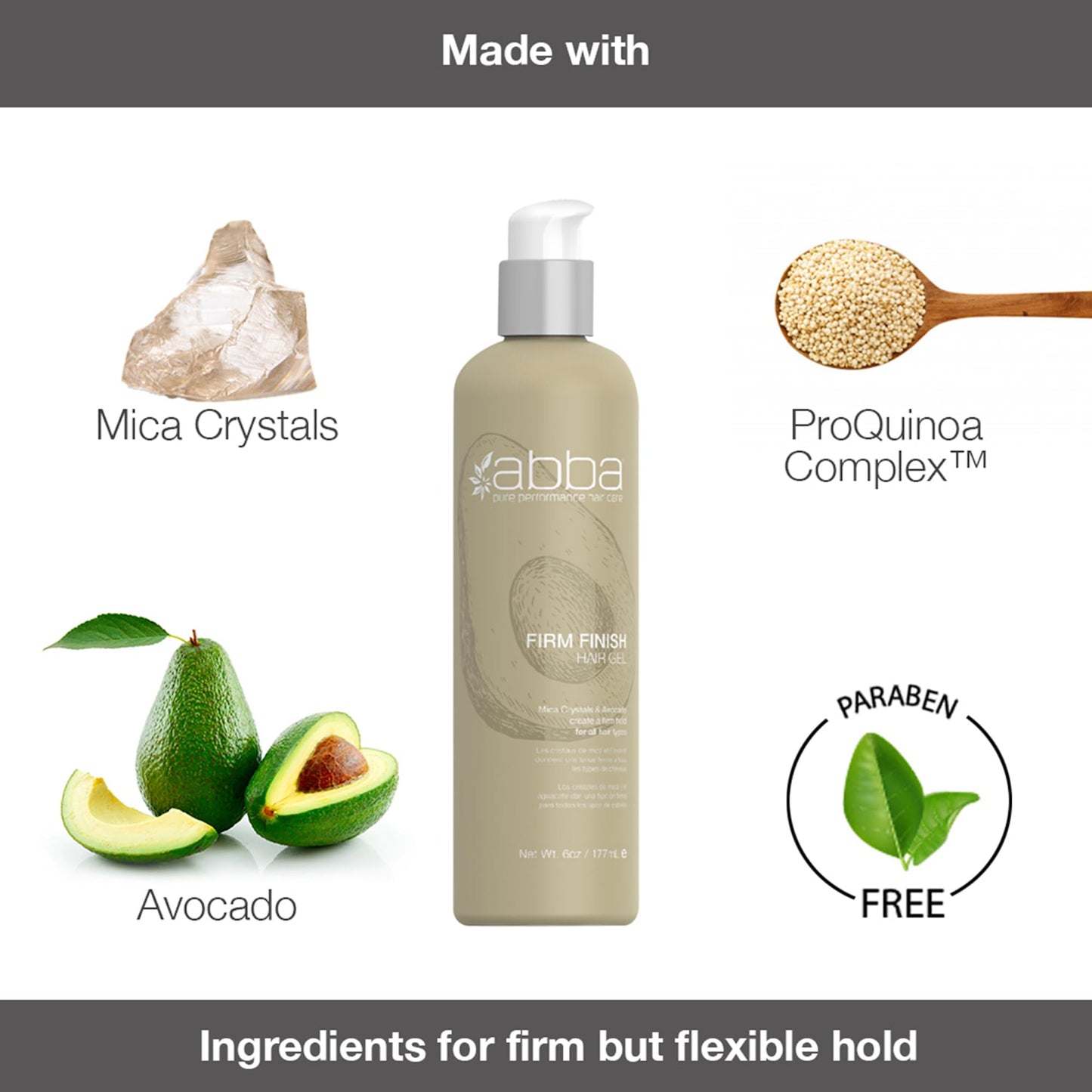 ABBA - Pure Style Gel Medium Hold - Mica Crystals & Avocado, 6 fl oz