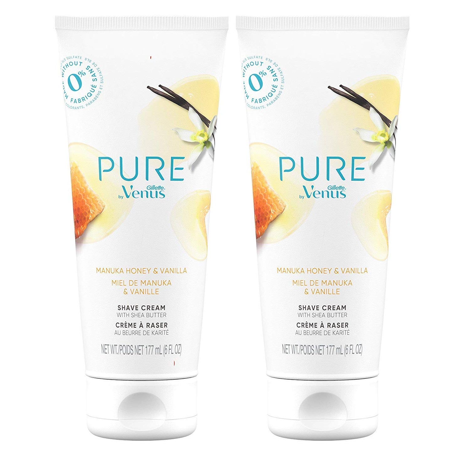 Pure by Gillette Venus Shaving Cream Manuka Honey and Vanilla, 6oz (Pack of 2) Beauty and Personal Care Gillette Venus