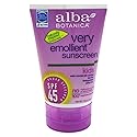 Alba Botanica Very Emollient, Kids Sunscreen SPF 45 4 oz (Pack of 3)