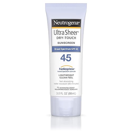 Neutrogena Ultra Sheer Dry-Touch Water Resistant and Non-Greasy Sunscreen Lotion with Broad Spectrum SPF 45, 3 fl. oz