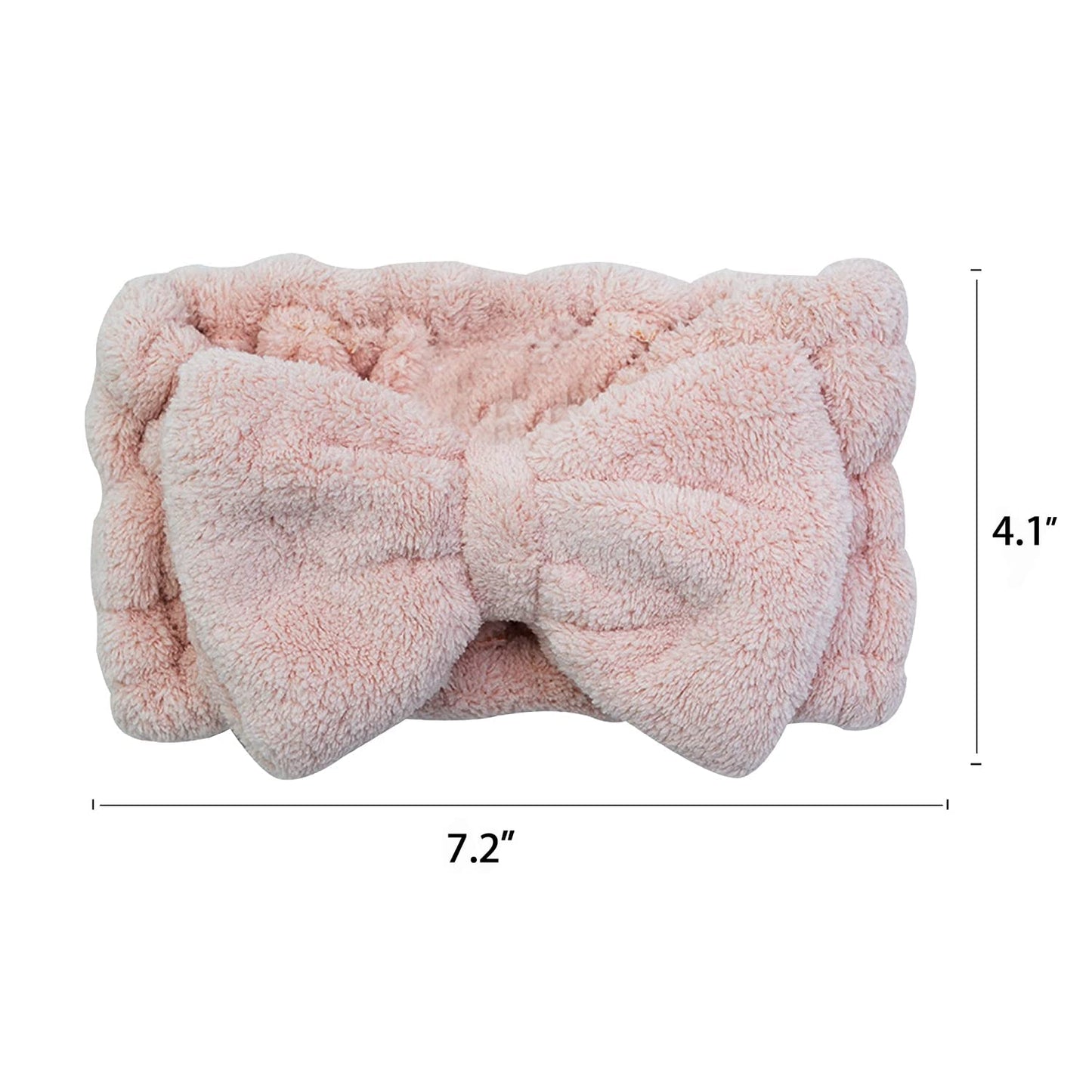 Chloven 2 Pack Microfiber Bowtie Headbands Facial Makeup Headband Cosmetic Bowknot Hairlace Wash Spa Yoga Sports Shower Adjustable Elastic Hair Band