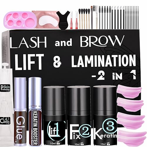 Lash Lift Kit, Strong Eyelash Lifting 3 Minutes Brow Lamination At Home, DIY Eyelash Perm Easily 10 ml Airless Pump More than 15 Applications Make