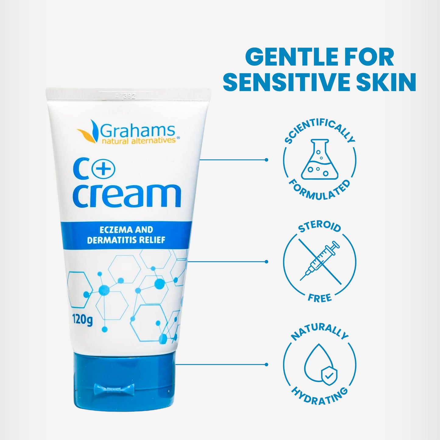 Grahams Natural C+ Eczema & Dermatitis Cream - All-Natural, Steroid-Free - Manuka Honey & Calendula - Clinically Proven Eczema Lotion for Kids