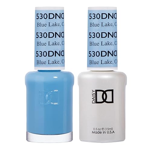 DND Gel Polish Set, Blue Collection, UV Gel Polish and Air Dry Nail Lacquer, Matching Chip-Free Polish Duo, 530 Blue Lake, 0.5 Fl Oz