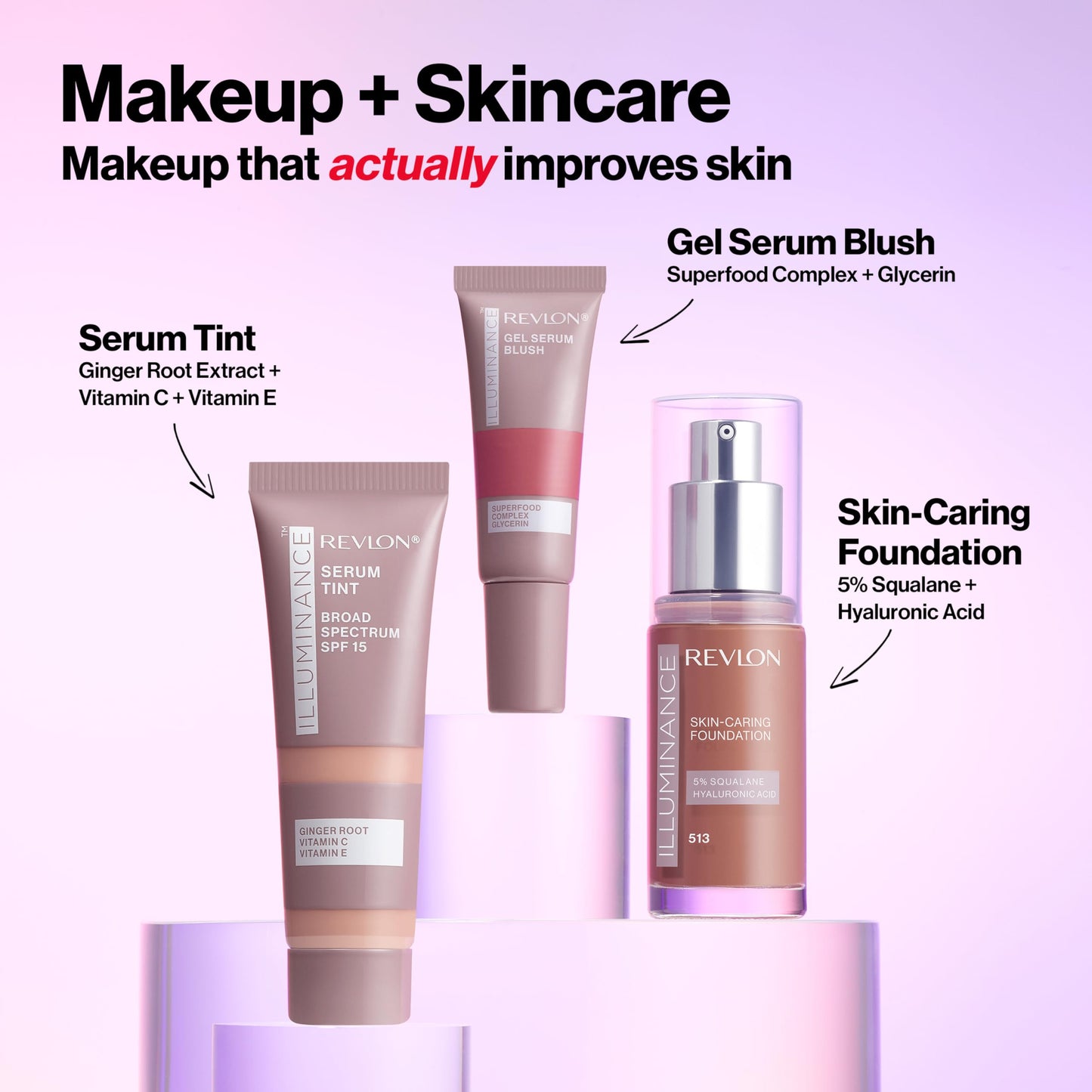 Revlon Illuminance Tinted Serum, Triple Hyaluronic Acid, Evens Out Skin Tone Over Time and Hydrates All Day, SPF 15, 113 Ivory Beige, 0.94 fl oz.