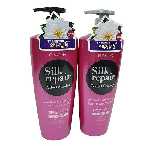 Elastine Silk Repair Perfect Shining Shampoo and Conditioner (550ml 18.6 Fl.oz/each)