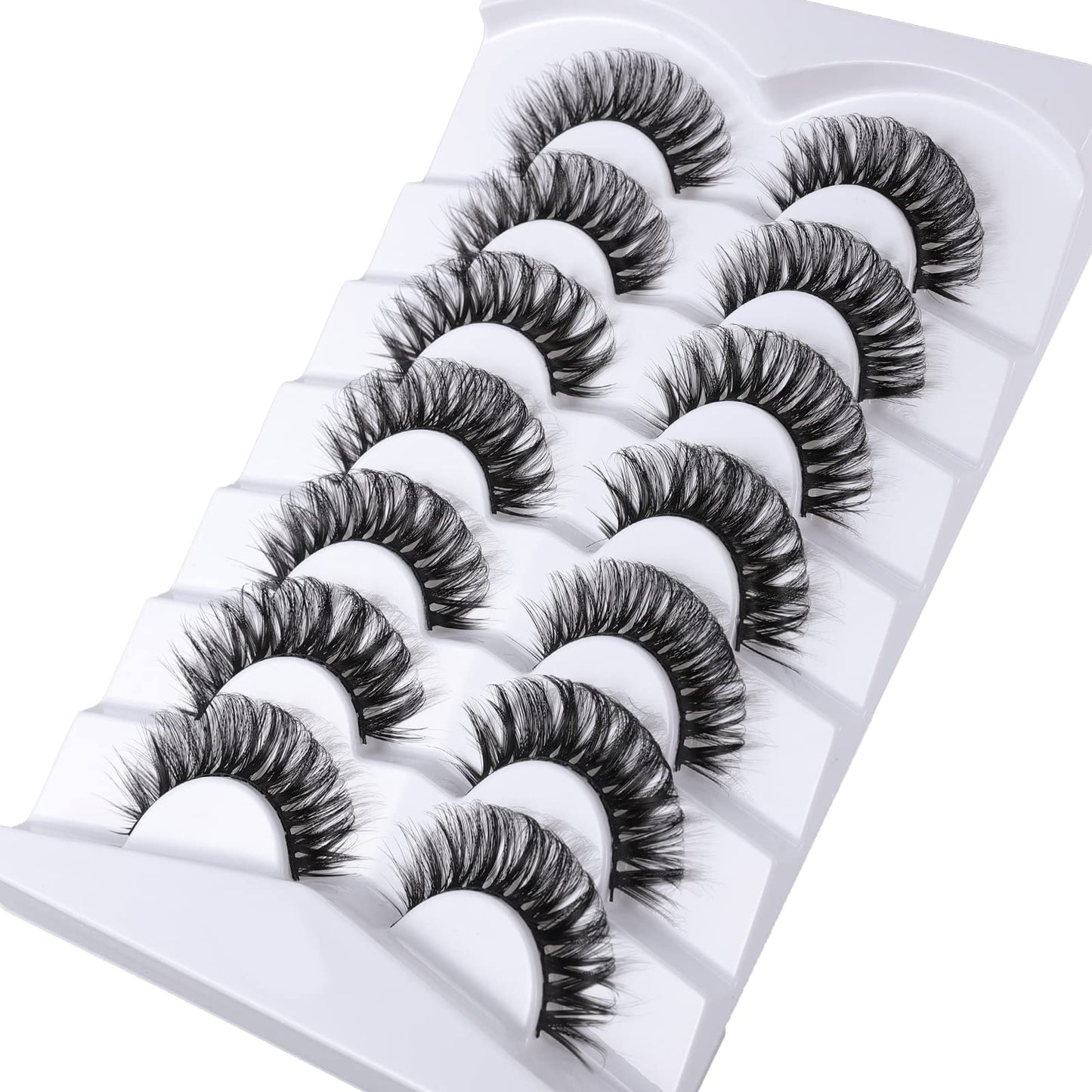Mebver Russian Strip Lashes False Eyelashes Cat Eye Lashes Faux Mink Lashes Natural Look Fake Eyelashes Fluffy Wispy Lashes That Look Like Extensions