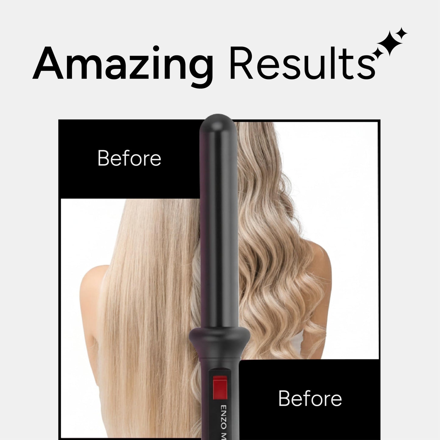 ENZO Milano 25mm (1 Inch) Analog Clipless Ceramic Curling Iron / Curling Wand