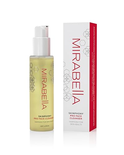 Mirabella Skinphony Pro Hydrating Face Cleanser with Hyaluronic Acid, Ceramides & Aloe Vera - Gentle Sulfate-Free Face Wash for Sensitive Skin_4.06 fl