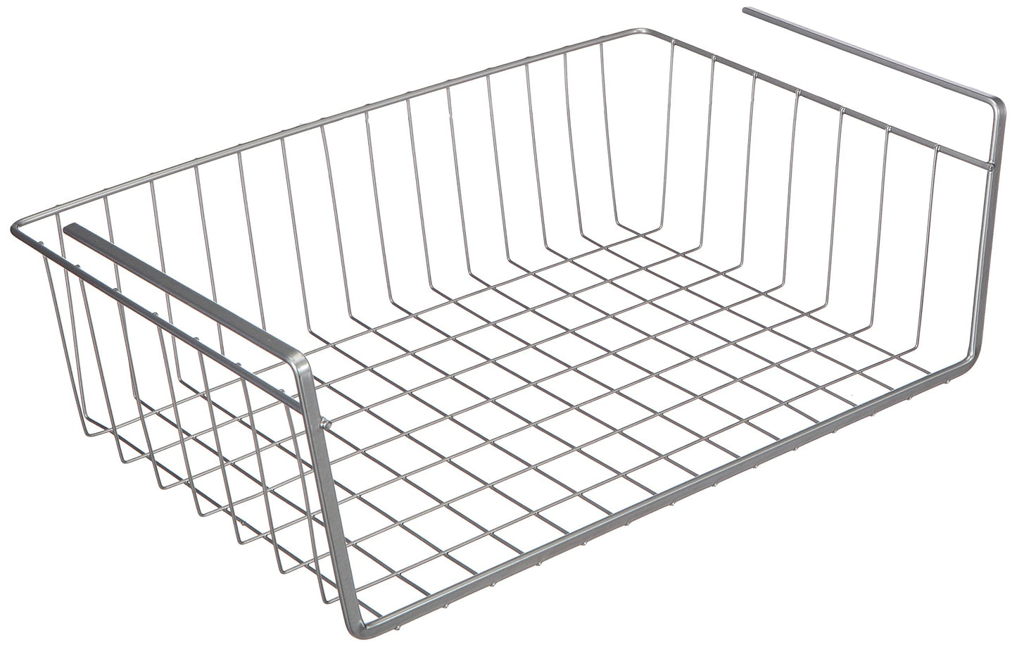 Metaltex Kanguro Cupboard Organiser, Under Shelf Storage Basket with Polytherm Coating for Long Term Use, Silver, Size: 40 cm