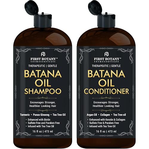 Batana Oil Shampoo and Conditioner - Fights Hair Loss, Promotes Hair Growth, Fights Dandruff, Lice & Itchy Scalp - for Men and Women Sulfate Free - 16