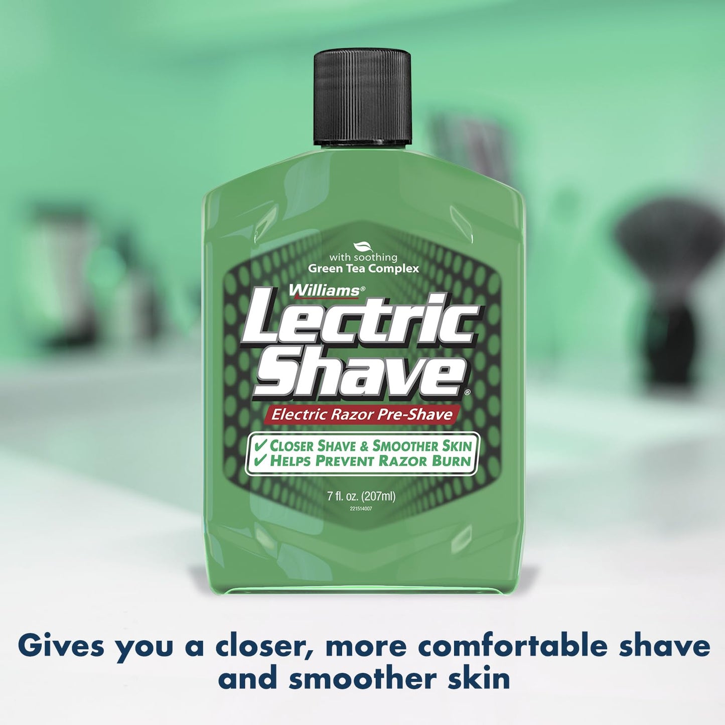 Williams Lectric Shave - Electric Razor Pre-Shave with Soothing Green Tea Complex, 7 fl oz (207 mL)